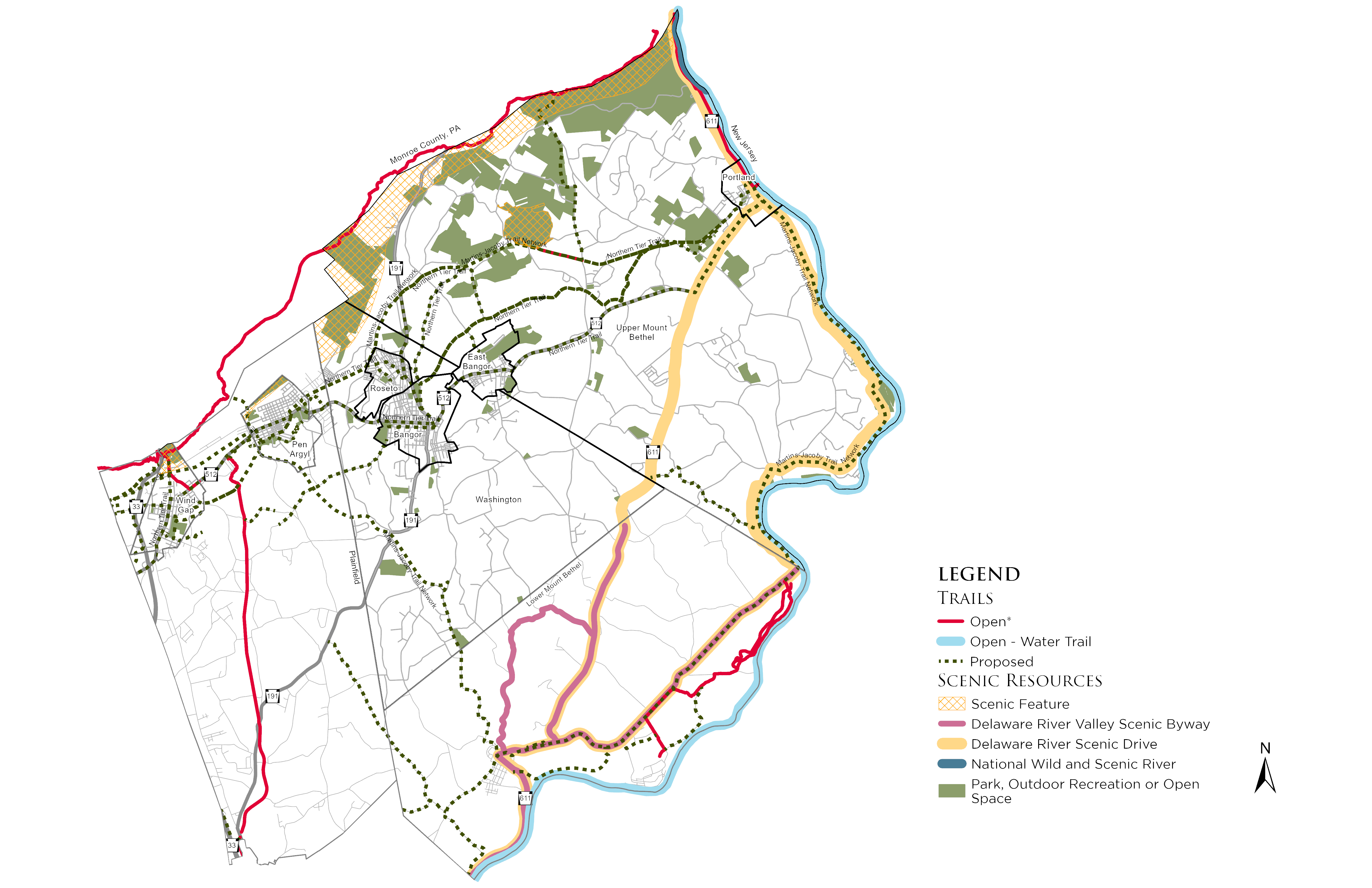 Plan Slate Belt Parks, Recreation, Open Space and Scenic Plan Map